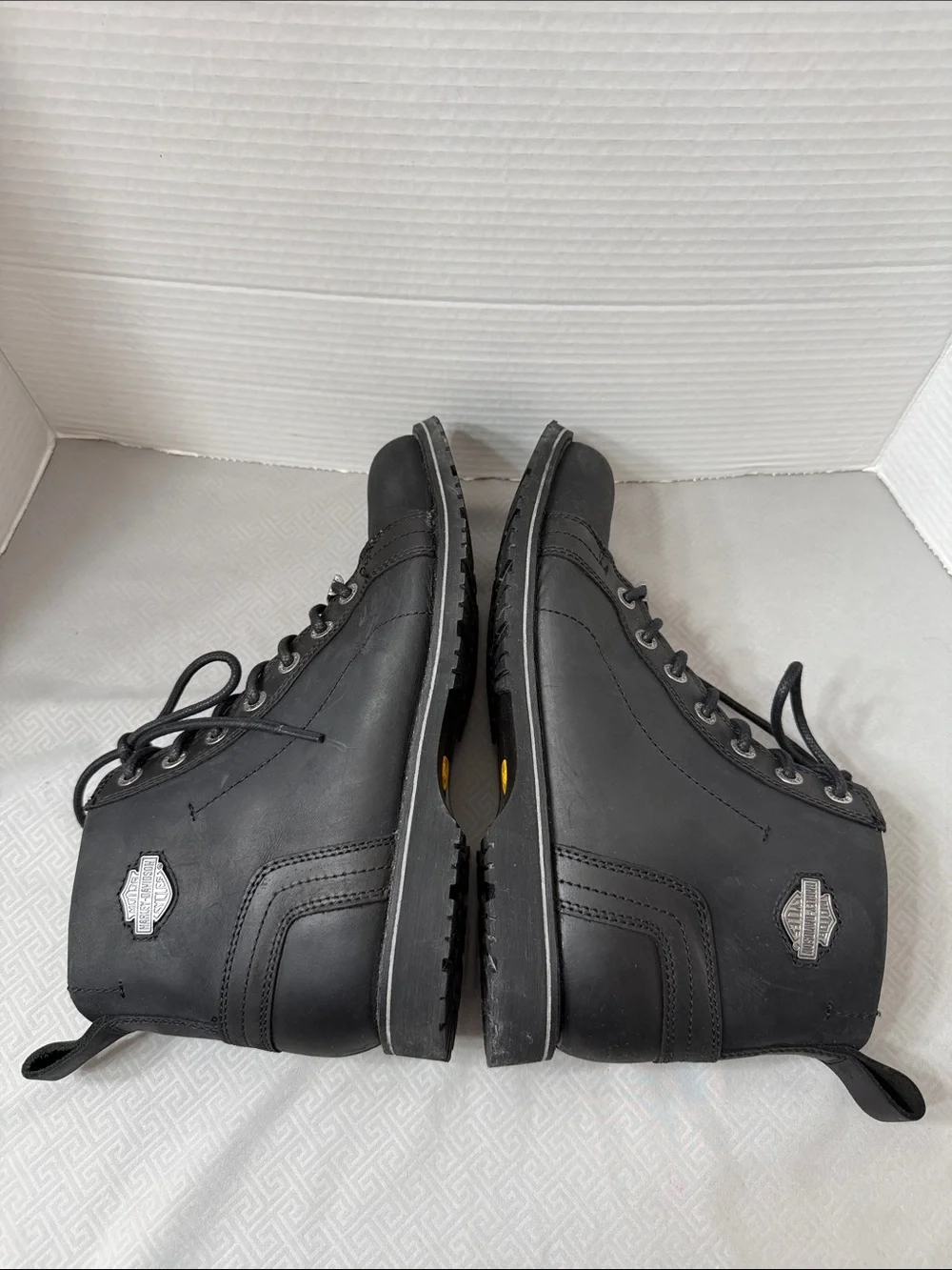 Harley-Davidson Men’s Size 9.5 Stratford Black orLeather Lace-Up Motorcycle Boot